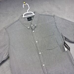 Burnside Shirt Mens‎ L Black Hickory Striped Railroad Engineer Skate Punk Grunge